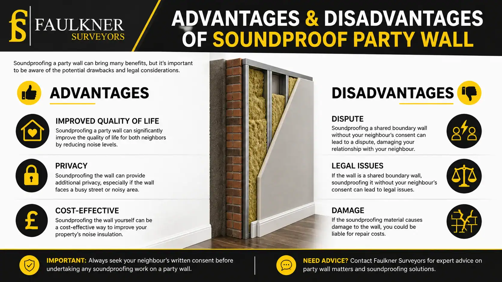 Can you soundproof a Party wall? 2 Advantages and Disadvantages of Soundproof Party Wall Andover