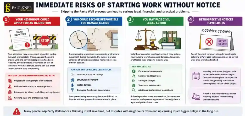 What Happens If You Start Work Without a Party Wall Notice? 1 Immediate Risks of Starting Work Without Party Wall Notice Andover