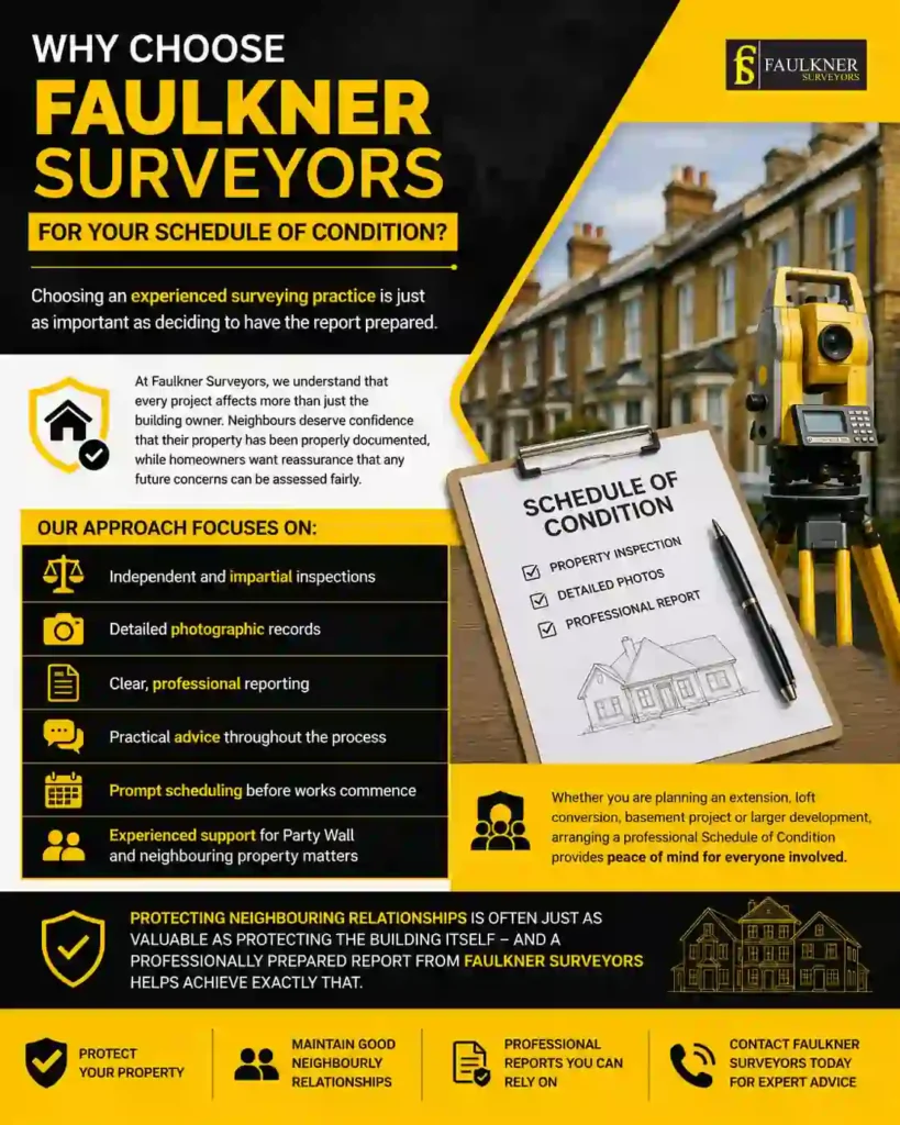 Schedule of Condition: What It Is and Why It Protects Both Neighbours 3 Why Choose Faulkner Surveyors for Your Schedule of Condition Andover?